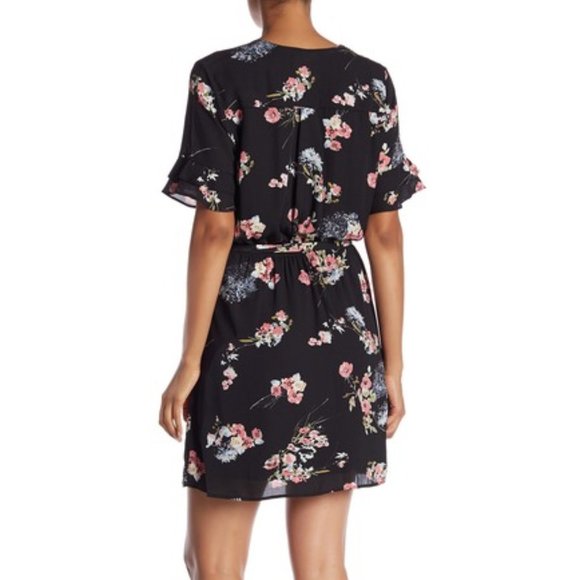 DR2 ruffled sleeve floral dress small P55 - Picture 2 of 8